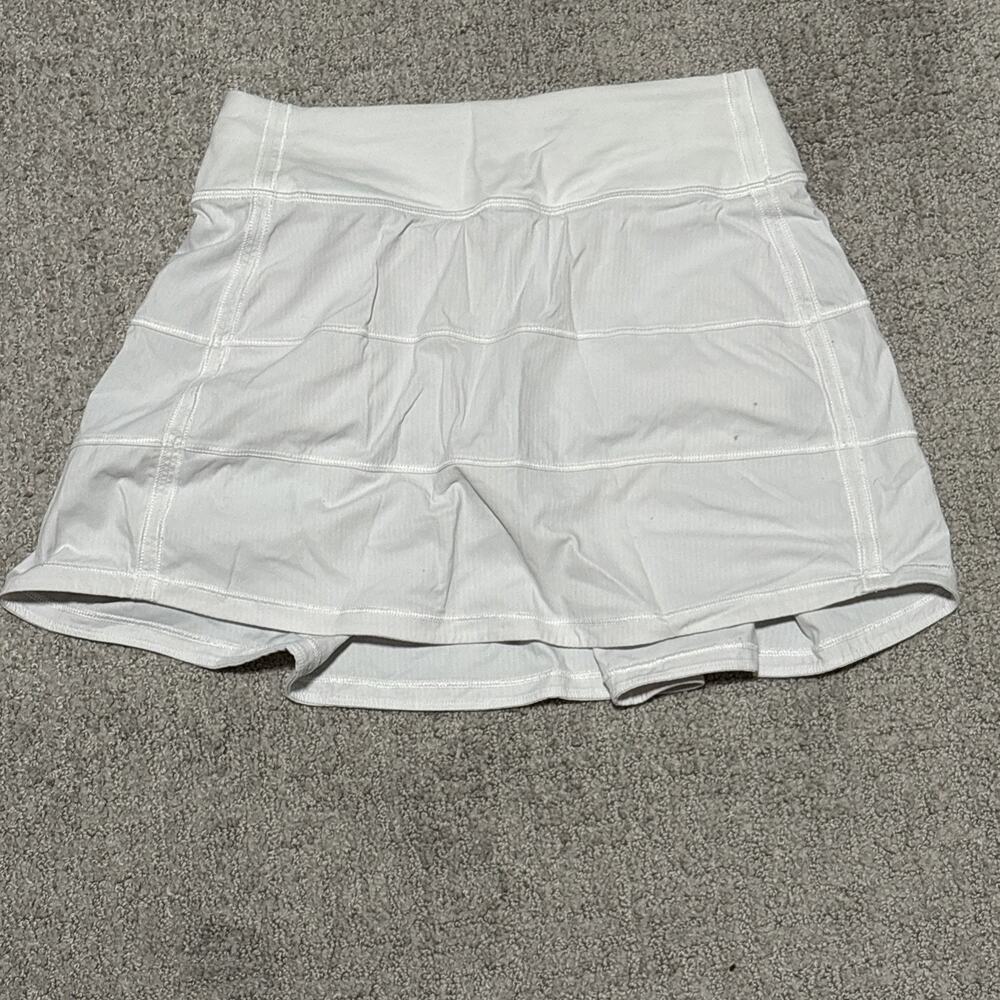 Lululemon Pace Rival Mid-Rise Pleated Skirt White Women's Size 0 Tennis Run